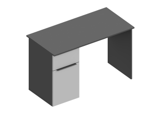 Стол письменный "Вита" (левое исполнение) 1200х600х760 Тёмно серый