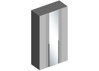 Шкаф 3-ств "Вита" 1200х520х2200 Тёмно серый