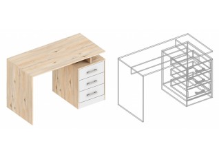 Стол письменный универсальный 1200x600x760