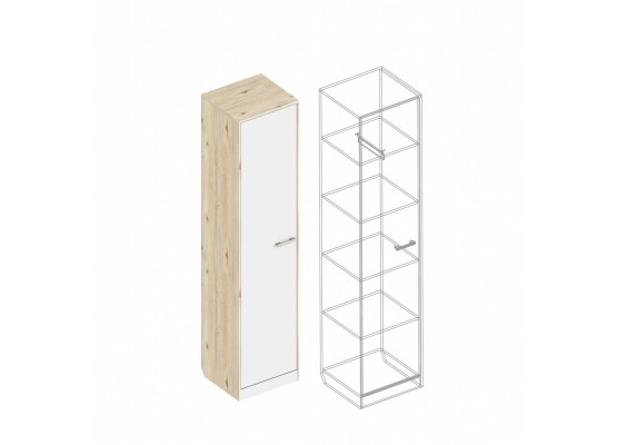 Пенал «Милана» 1-ств с полками и вешалкой 500х450х2200, Велес