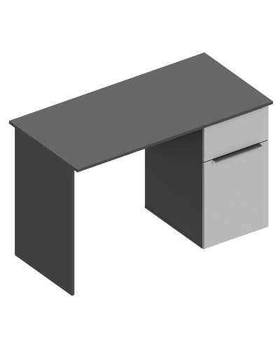 Стол письменный "Вита" (правое исполнение) 1200х600х760 Тёмно серый