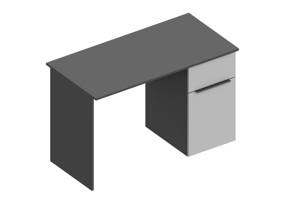 Стол письменный "Вита" (правое исполнение) 1200х600х760 Тёмно серый, Велес