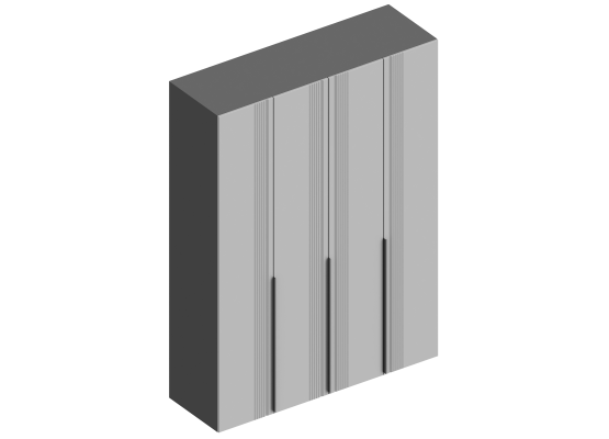Шкаф 4-ств "Вита" для одежды 1600х520х2200 Тёмно серый, Велес