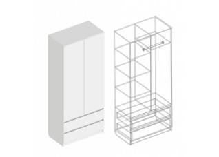 Шкаф 2-ств с 2 ящиками 900х500х2100