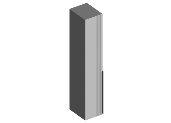Пенал с полками "Вита" (штанга в комплекте) 400х520х2200 Тёмно серый, Велес
