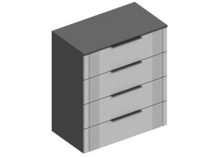 Комод "Вита" с 4 ящиками 800х450х930 Тёмно серый