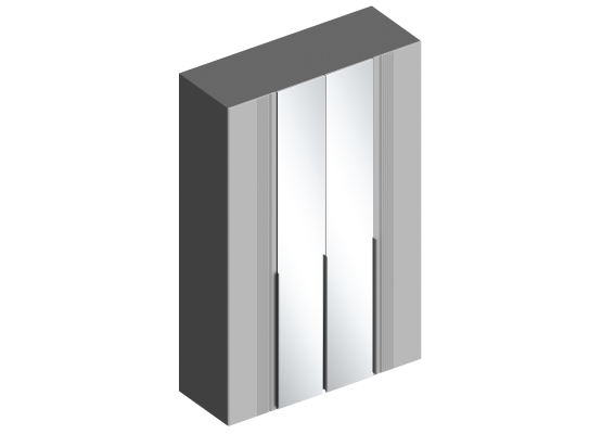 Шкаф 4-ств "Вита" с зеркалом 1400х520х2200 Тёмно серый, Велес