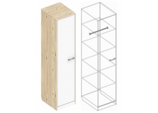 Пенал 1-ств с полками и штангой 490х600х2200