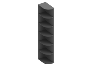 Стеллаж угловой "Стил" 300х500х2100 Тёмно серый