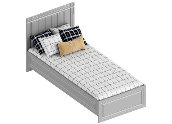 Кровать "Вита" 0,9 946х2032х1000 Тёмно серый, Велес