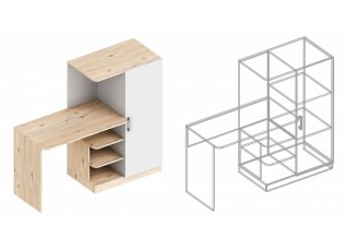 Стол письменный с пеналом 1450х570х1280