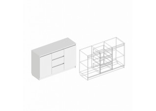 Комод 2-ств с 3 ящиками 1200х400х770