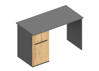 Стол письменный "Стил" (левое исполнение) 1200х600х760 Тёмно серый/Дуб золотистый