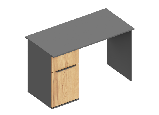Стол письменный "Стил" (левое исполнение) 1200х600х760 Тёмно серый/Дуб золотистый, Велес