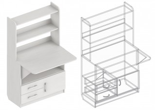 Стол письменный 800х366х1400