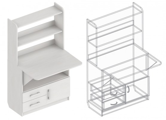 Стол письменный 800х366х1400, Велес