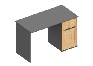 Стол письменный "Стил" (правое исполнение) 1200х600х760 Тёмно серый/Дуб золотистый