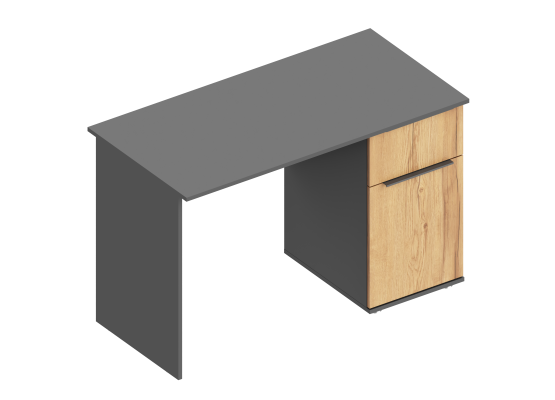 Стол письменный "Стил" (правое исполнение) 1200х600х760 Тёмно серый/Дуб золотистый, Велес