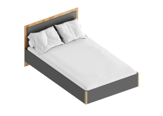 Кровать 1,2 "Стил" 1242х2049х900 Темно серый/Дуб золотистый