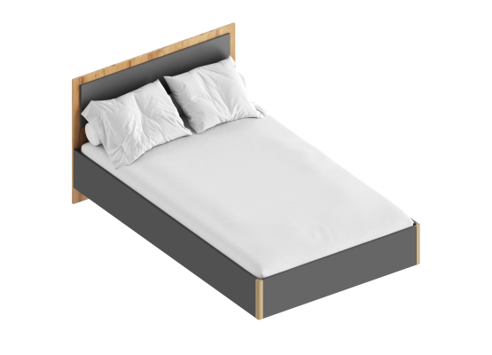 Кровать 1,2 "Стил" 1242х2049х900 Темно серый/Дуб золотистый, Велес