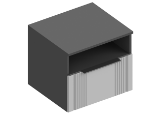 Тумба прикроватная "Вита" с ящиком и нишей 500х450х450 Тёмно серый