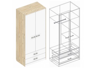 Шкаф 2-ств с 2 ящиками 945х600х2200