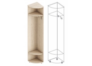 Стеллаж угловой «Граф» 390х390х2145 Дуб Баррик