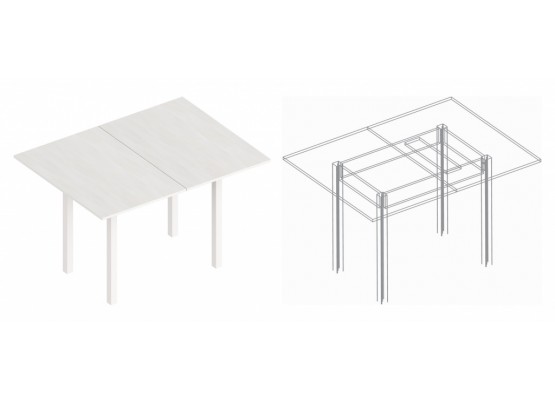 Стол обеденный раскладной 900х600х740, Велес