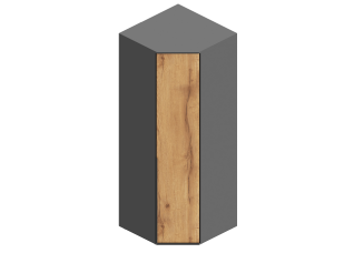 Шкаф угловой "Стил" 780х780х2100 Темно серый/Дуб золотистый