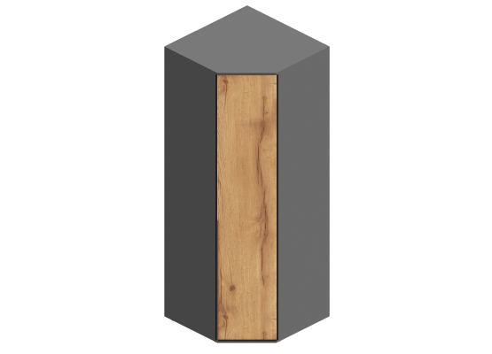Шкаф угловой "Стил" 780х780х2100 Темно серый/Дуб золотистый, Велес
