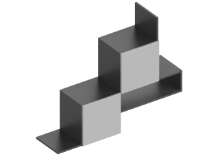 Полка универсальная "Вита" 2-ств 1200х320х930 Тёмно серый