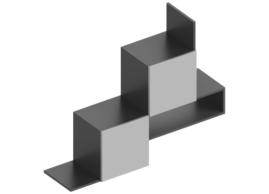 Полка универсальная "Вита" 2-ств 1200х320х930 Тёмно серый, Велес