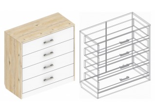 Комод "Милана" с 4 ящиками 945х450х940