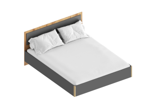 Кровать 1,6 "Стил" 1642х2049х900 Темно серый/Дуб золотистый