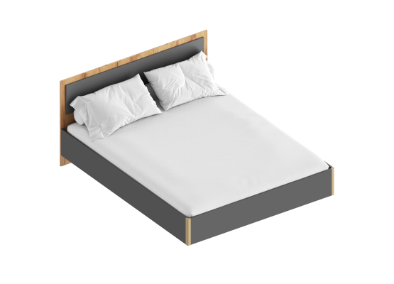 Кровать 1,6 "Стил" 1642х2049х900 Темно серый/Дуб золотистый, Велес