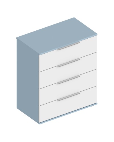 МС "Бриз" Комод с 4 ящиками 800х460х940 Дасти грин/Белый лофт, Велес