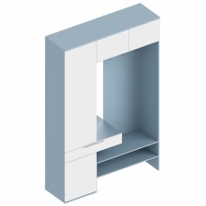МС "Бриз" Прихожая с пеналом и антресолью ЛЕВАЯ/ПРАВАЯ 1500х450х2300 Дасти грин/Белый лофт
