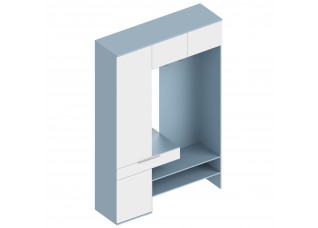 МС "Бриз" Прихожая с пеналом и антресолью ЛЕВАЯ/ПРАВАЯ 1500х450х2300 Дасти грин/Белый лофт