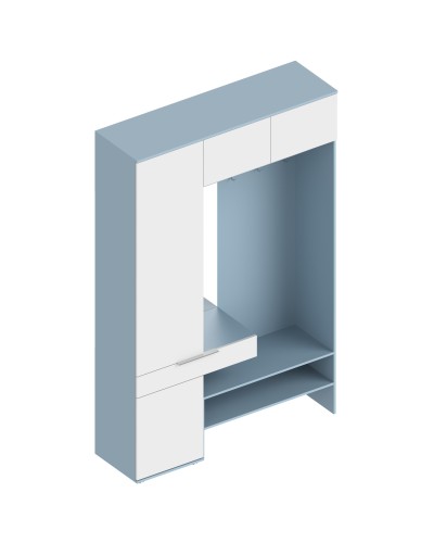 МС "Бриз" Прихожая с пеналом и антресолью ЛЕВАЯ/ПРАВАЯ 1500х450х2300 Дасти грин/Белый лофт, Велес