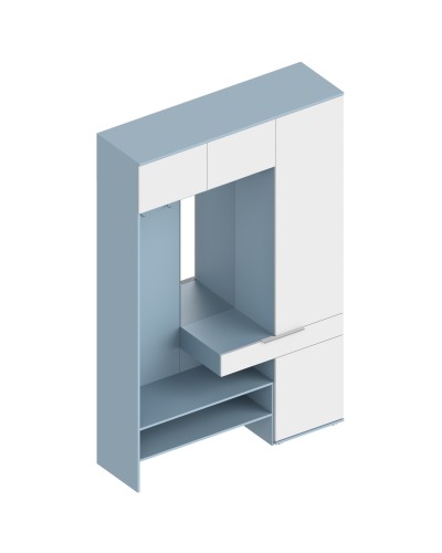 МС "Бриз" Прихожая с пеналом и антресолью ЛЕВАЯ/ПРАВАЯ 1500х450х2300 Дасти грин/Белый лофт, Велес