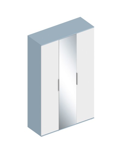 МС "Бриз" Шкаф 3-ств с зеркалом 1400х520х2300 Дасти грин/Белый лофт, Велес