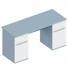 МС "Бриз" Стол письменный 2-х тумбовый 1500х600х760 Дасти грин/Белый лофт