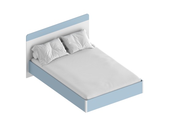 МС "Бриз" Кровать 1,4 (футорка 10) 1562х2049х1020 Дасти грин/Белый лофт, Велес