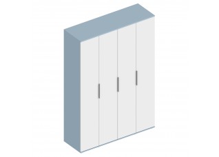 МС "Бриз" Шкаф 4-ств для одежды 1600х520х2300 Дасти грин/Белый лофт