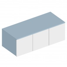 МС "Бриз" Шкаф настенный 3-ств 1200х520х420 Дасти грин/Белый лофт