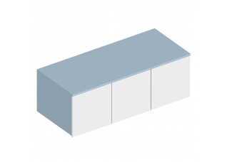 МС "Бриз" Шкаф настенный 3-ств 1200х520х420 Дасти грин/Белый лофт