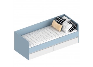 МС "Бриз" Кровать с 2 ящиками (футорка 10) 832х2032х720 Дасти грин/Белый лофт