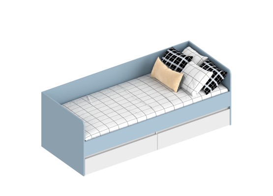 МС "Бриз" Кровать с 2 ящиками (футорка 10) 832х2032х720 Дасти грин/Белый лофт, Велес