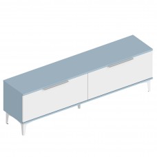 МС "Бриз" Тумба ТВ (футорка 10) 1600х350х350 (500) Дасти грин/Белый лофт