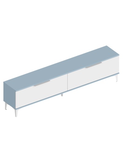 МС "Бриз" Тумба ТВ (футорка 10) 2000х350х350 (500) Дасти грин/Белый лофт, Велес